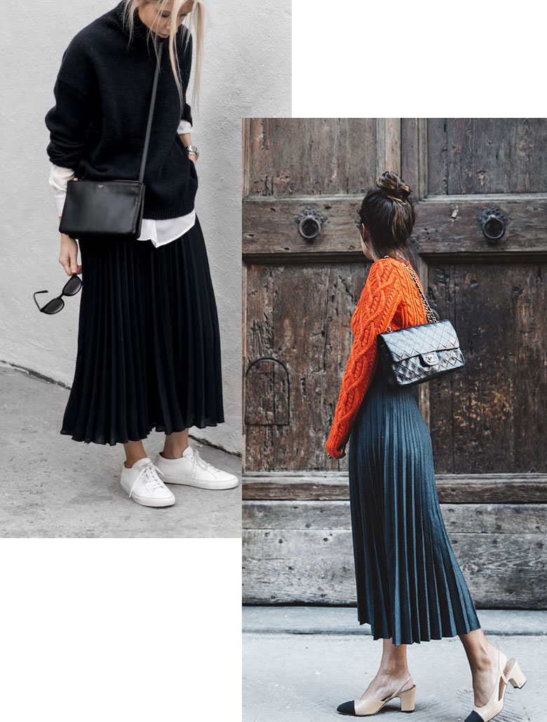 A sleek skirt or dress is one of the perfect pieces to upgrade your fall capsule wardrobe