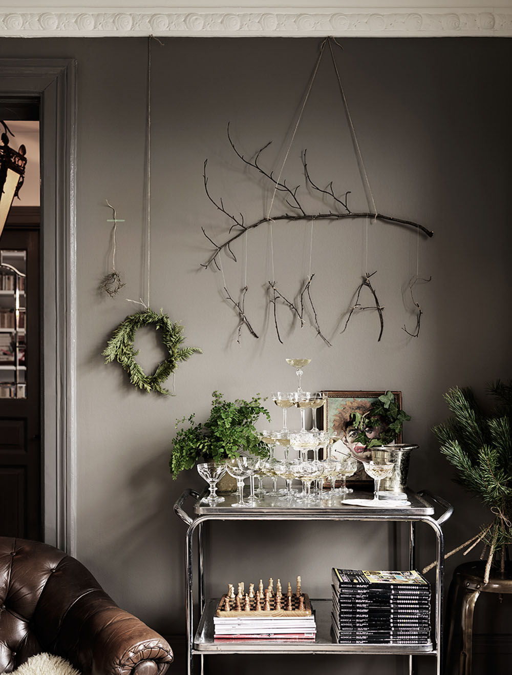 Embrace the dark, moody holiday decor