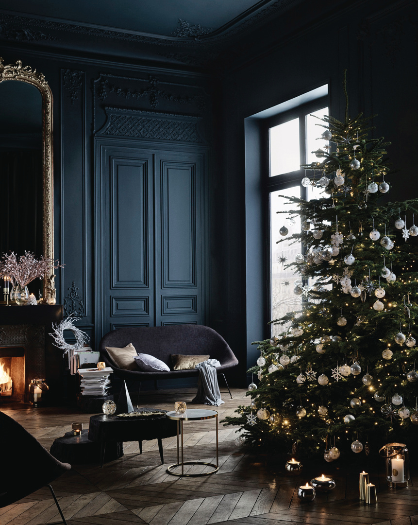 Embrace the dark, moody holiday decor