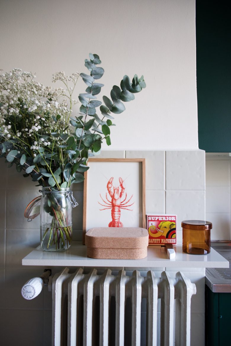 Kitchen rental remodel - radiator shelf