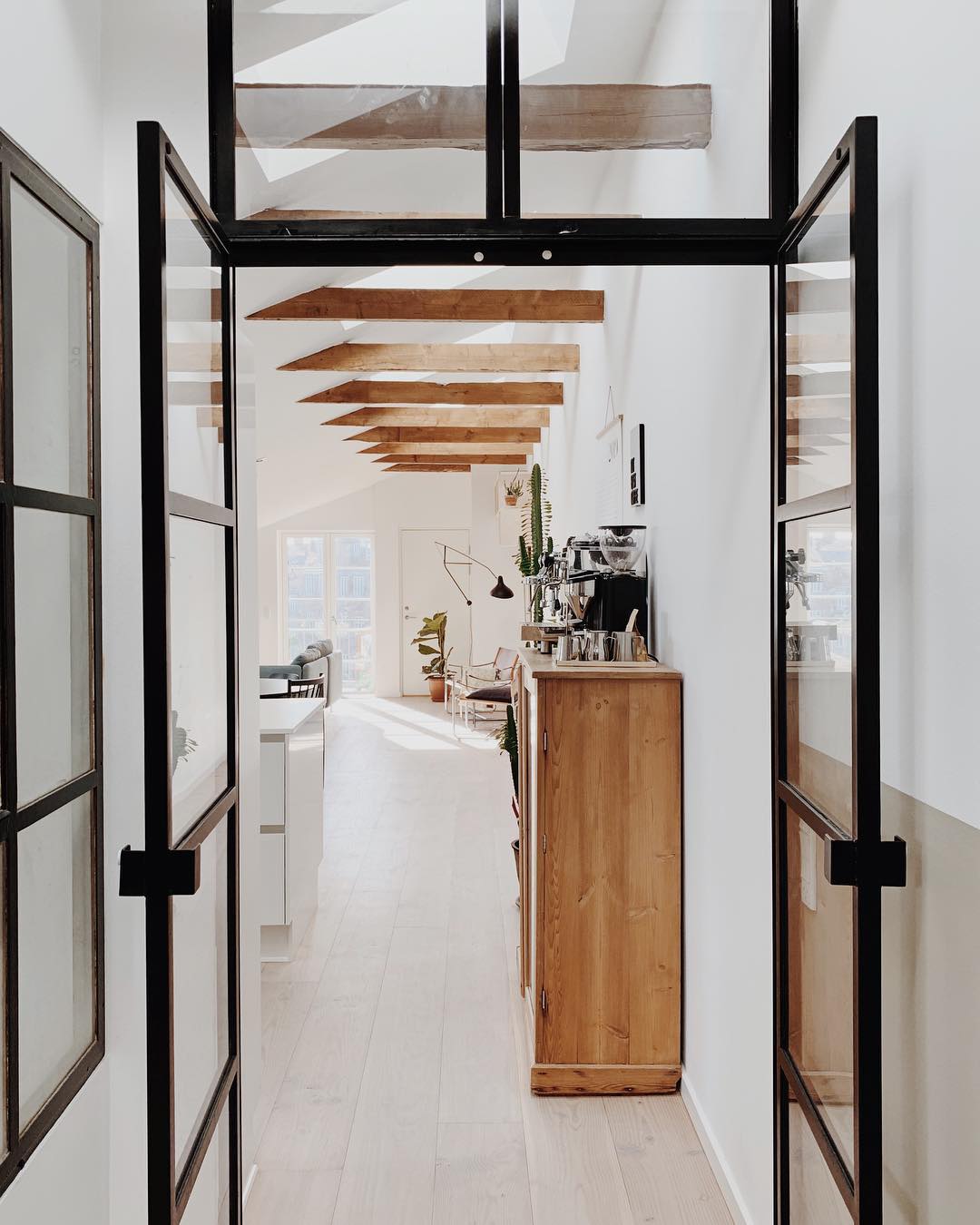 View of Step Inside This Bright Brooklyn Apartment Made of Steel-Framed Glass ...