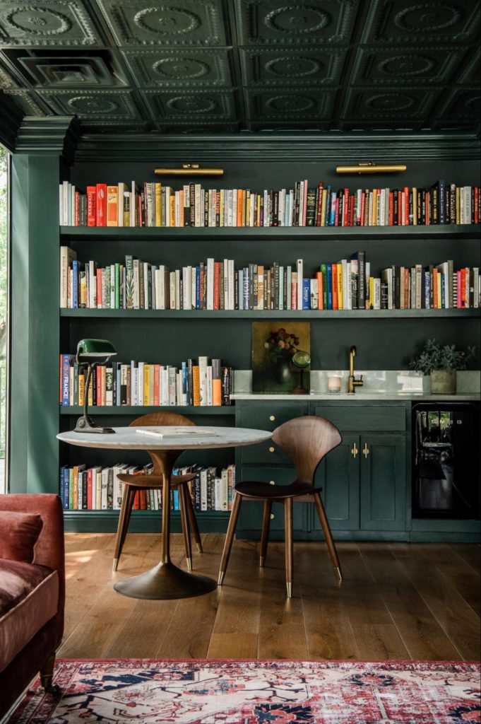 view of the bookshelves