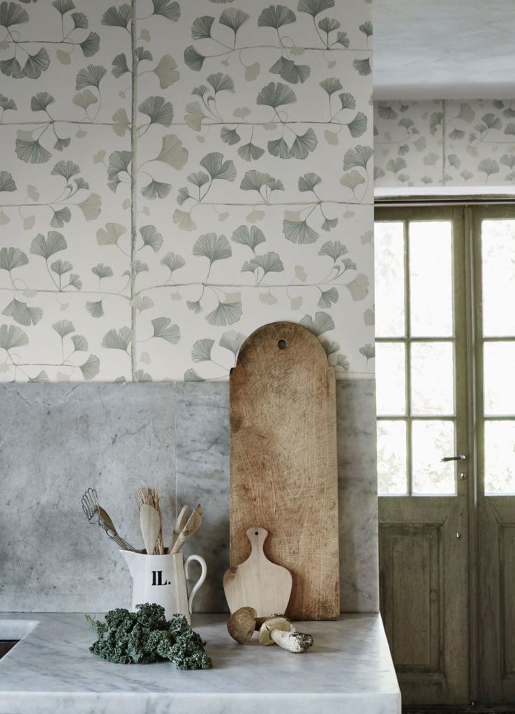 Decorating with wallpaper sandberg ginko light green