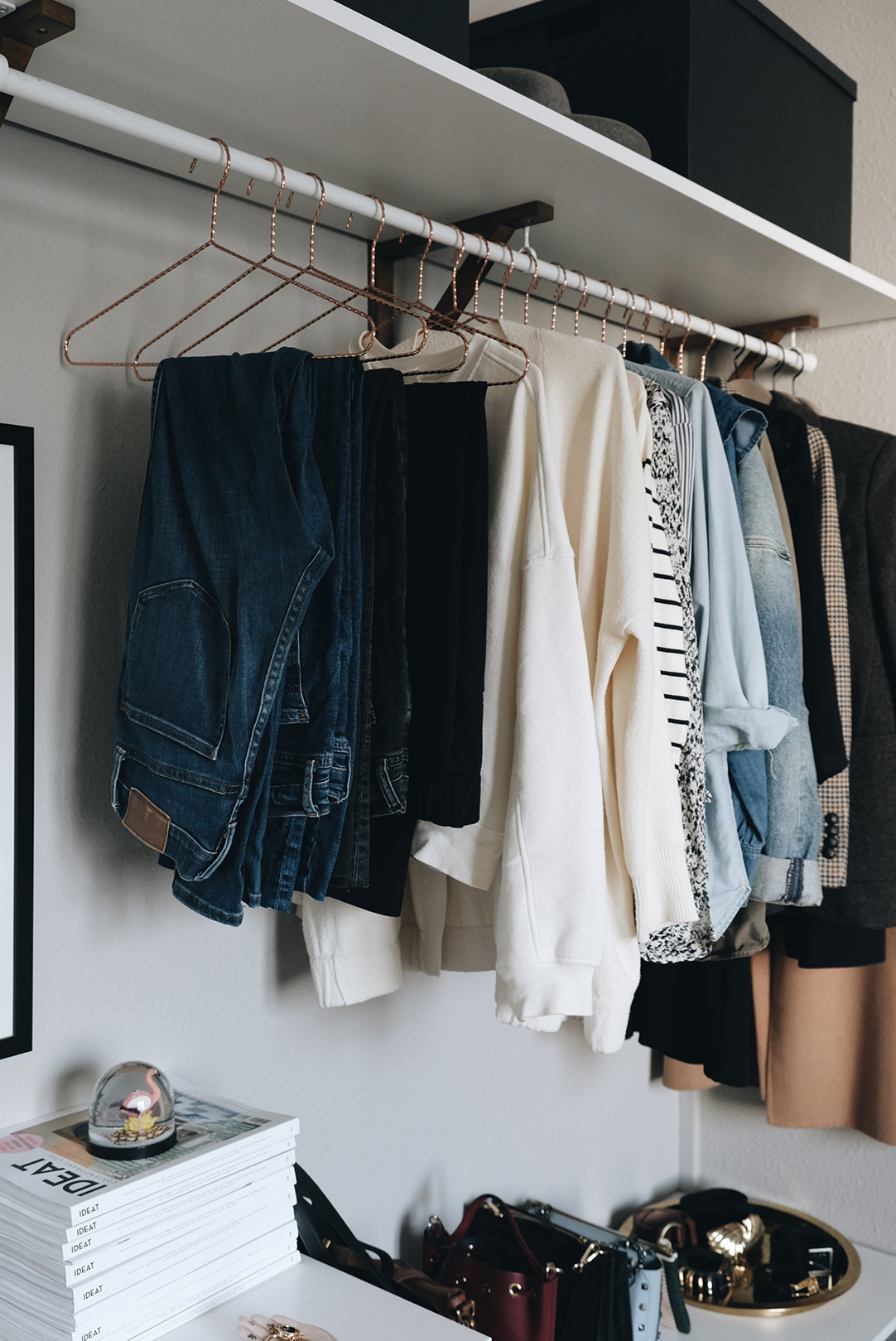 small space closet organization: hanging space