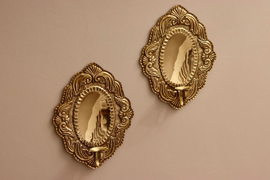 Vintage brass candle sconce on Etsy