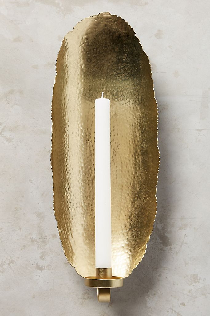 Rustic brass candle sconce by Anthropology