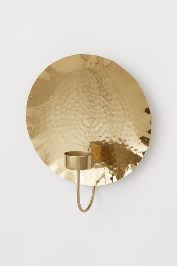 rustic brass candle sconce by H&M home