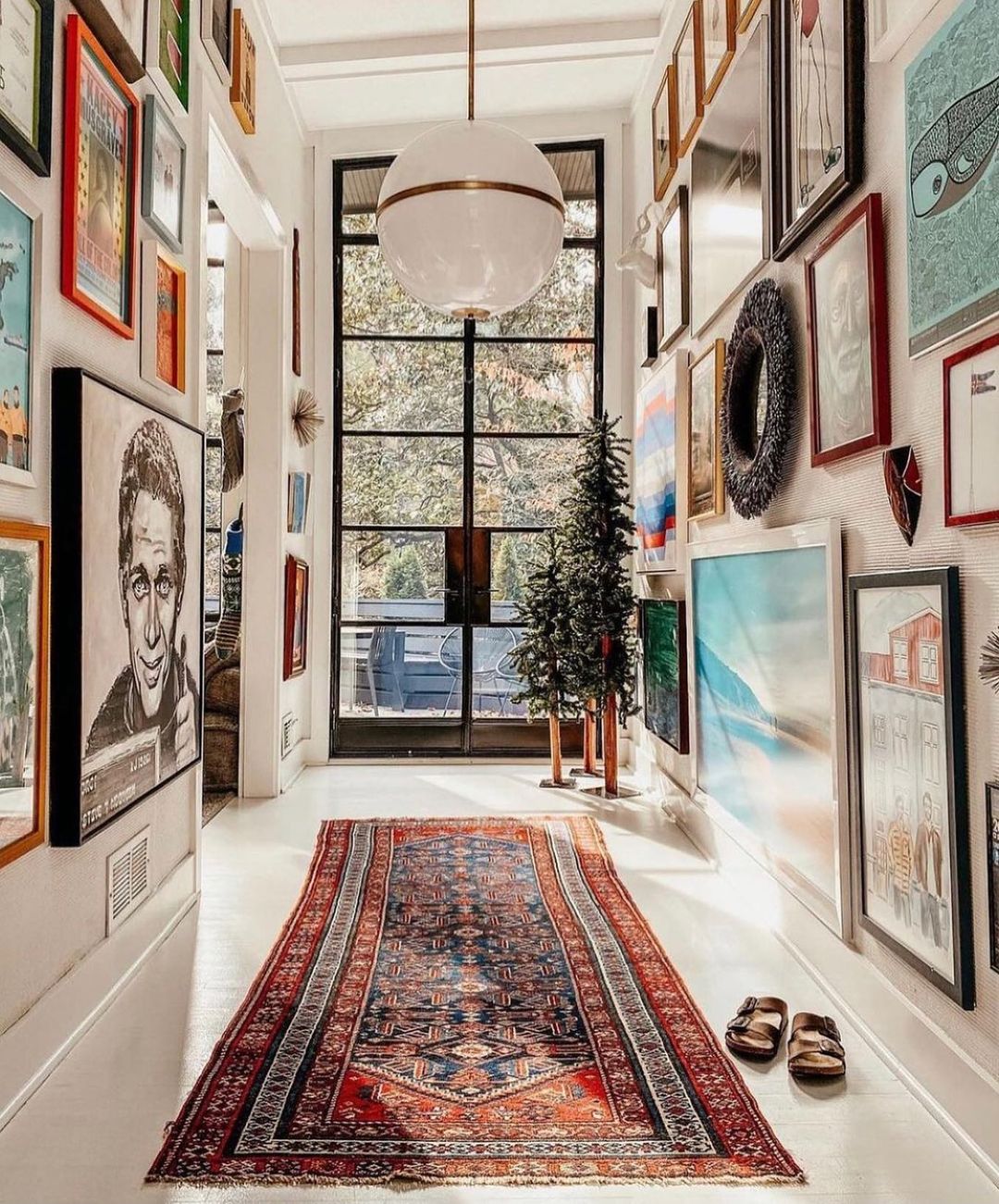 gallery wall ideas-floor to ceiling