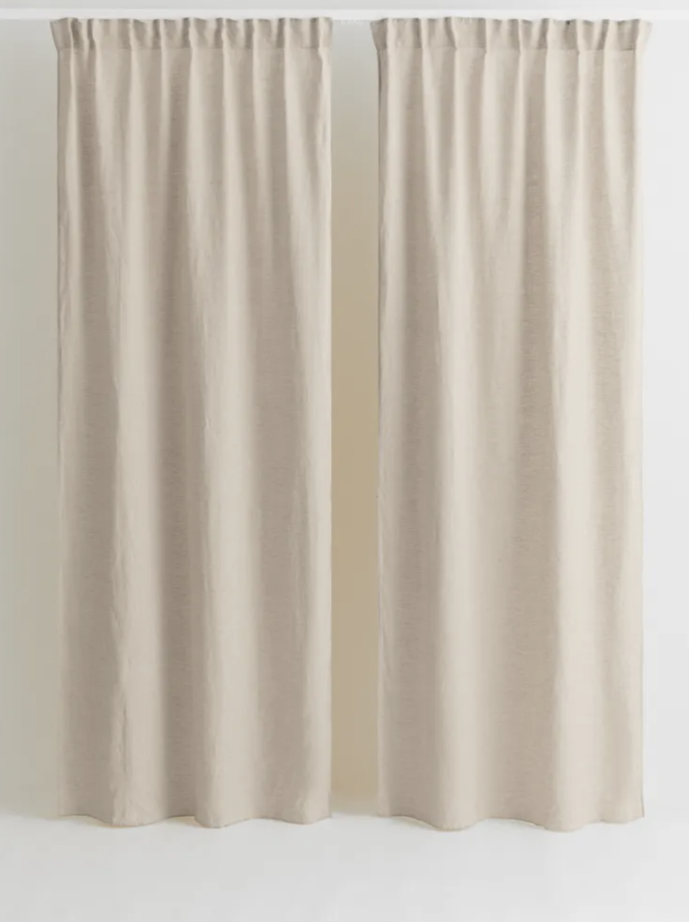 Simple linen curtains HM home 150x300 100% linen
