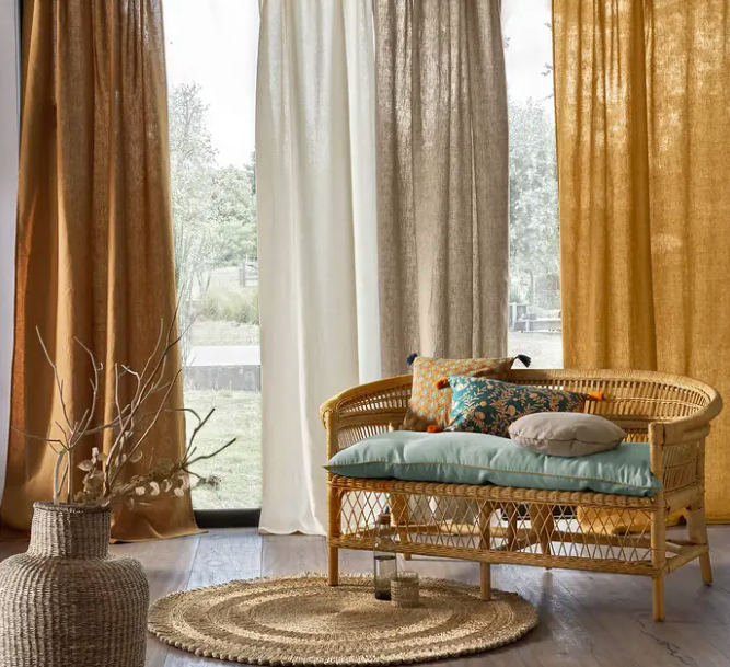 Simple linen curtains La Redoute onega collection