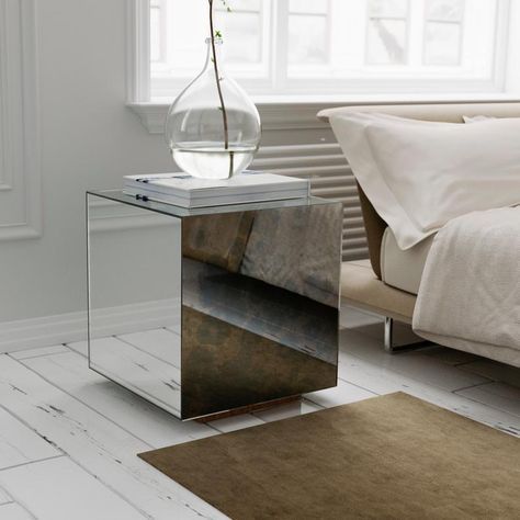 Side Table as a Nightstand-mirror-glass