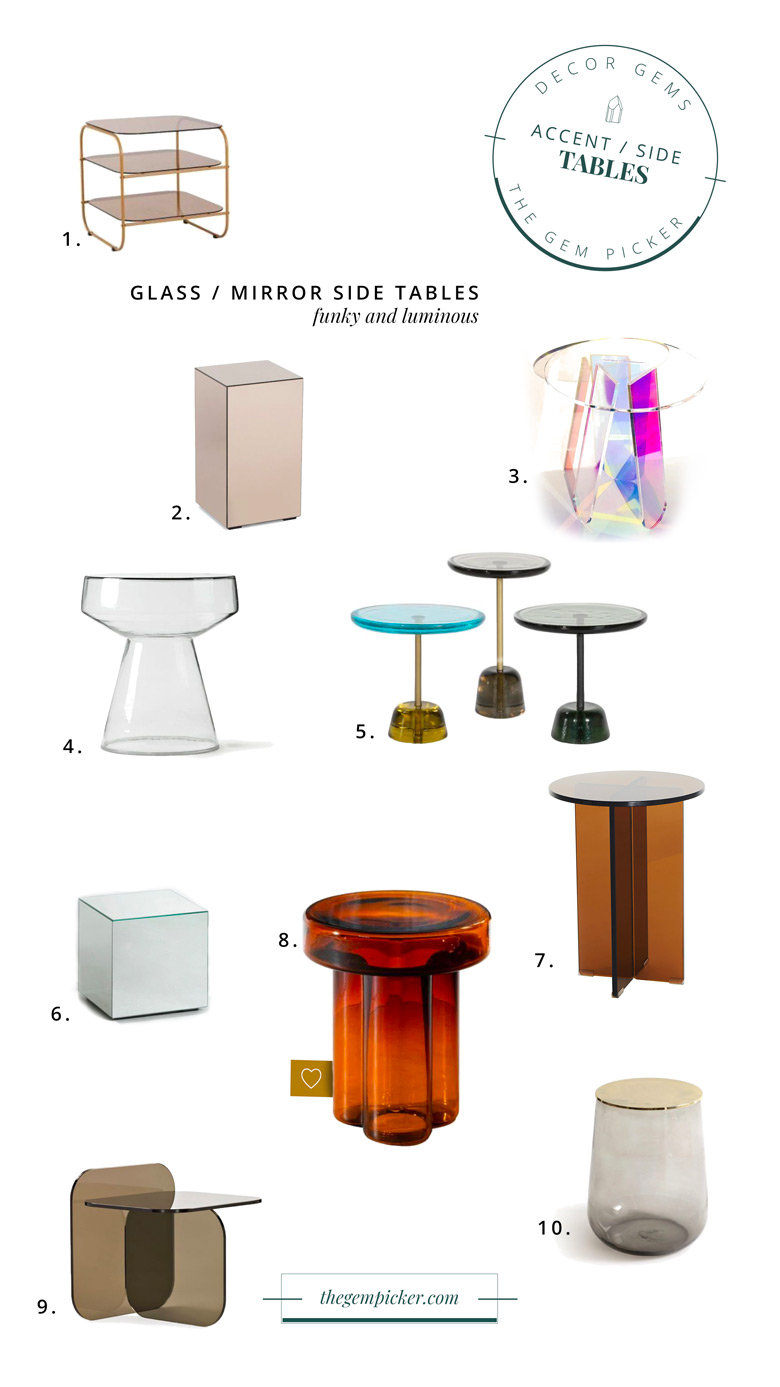 statement side table - glass