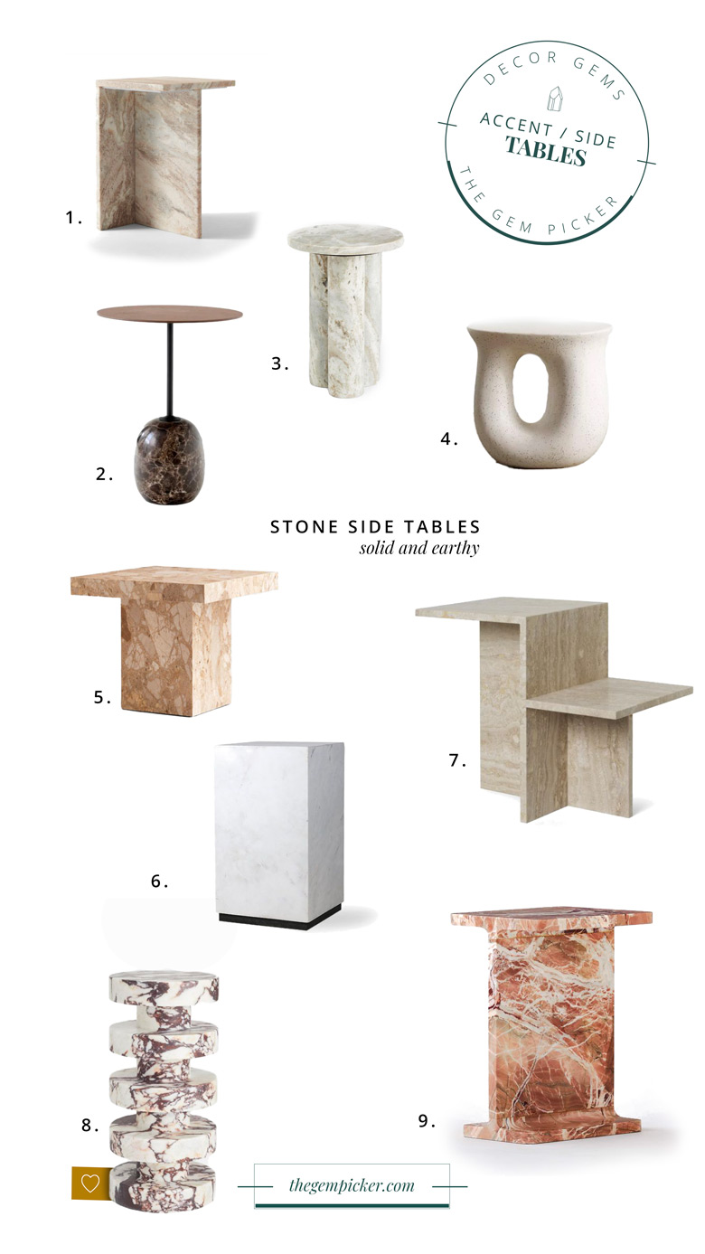 statement side table - stone
