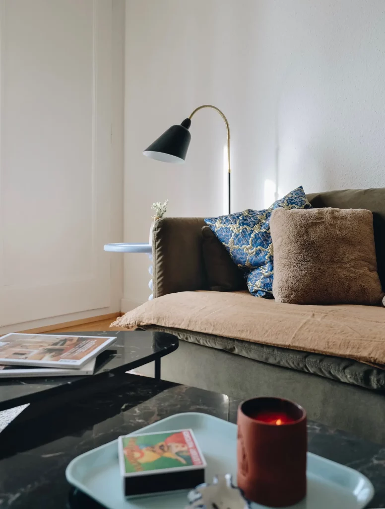 IKEA Söderhamn with Bemz cover and Haomy linen topper in tabac
