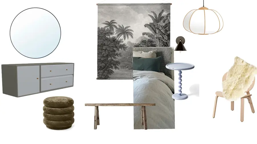 IKEA EKET cabinet hack - bedroom moodboard