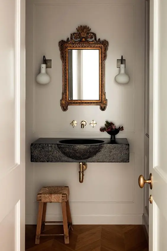 antique mirror bathroom