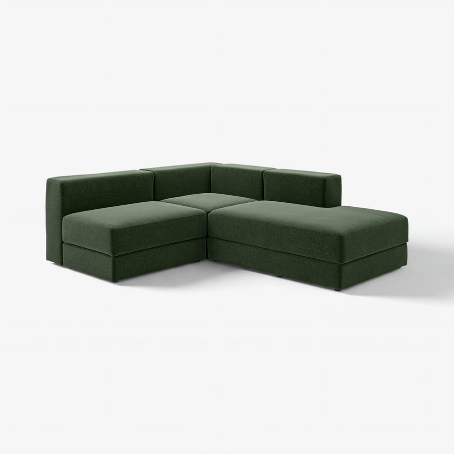 JÄTTEBO modular corner sofa in dark green Johanneshov fabric